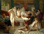 Henri-Pierre Picou Young women bathing. painting